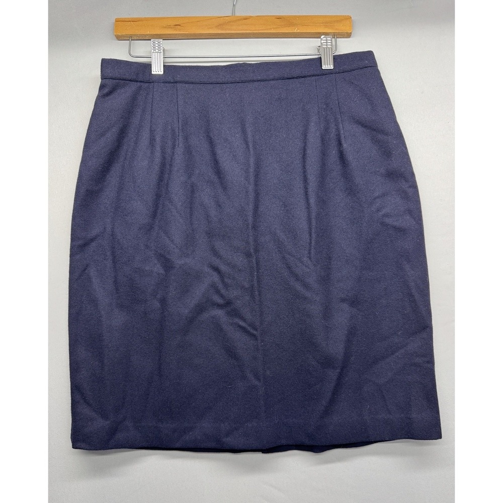 Vintage Isaac Hazan Women's Size 16 Wool Pencil Skirt Classic Straight Black